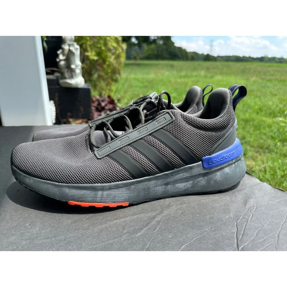 Adidas Racer TR21 Men's‎ Carbon Grey Blue Running Shoes GZ8185 Size 13